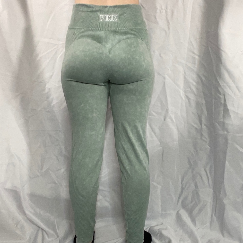 PINK Victoria’s Secret seamless leggings mint green. Size large, high waisted.